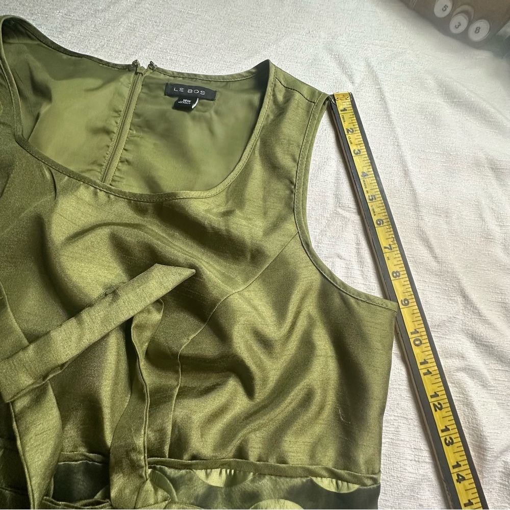 Le Bos Olive Green 2 pc Sleeveless Dress with Bolero Top -Women’s Plus Sz 16W - Picture 10 of 16